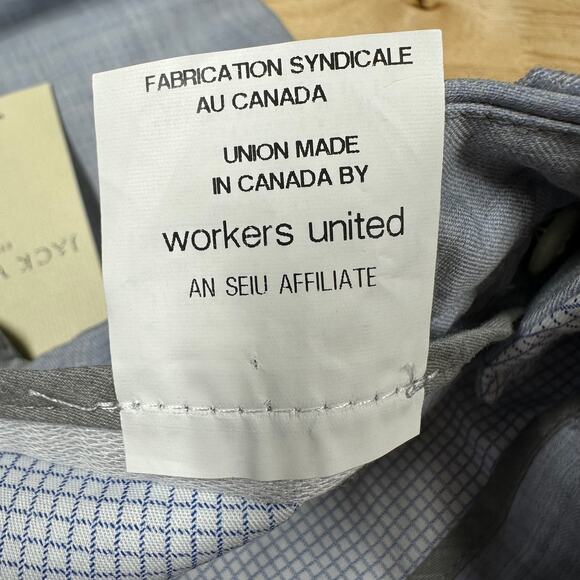 Jack Victor NWT Sage 100% Wool Blue Window Pane Dress Pants Men's Size 30R - Picture 5 of 10